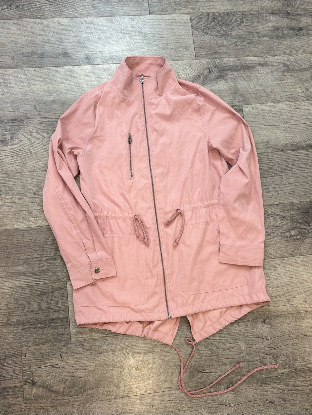 Day to Day Blu Pepper Women’s S Pink Anorak Jacket Full Zip Drawstring Pockets